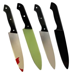 Halloween plástico juguete utilería cuchillo sangriento arma falsa disfraz fiesta