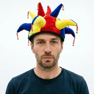 Funny Velvet Jester Hat Multicolor Color Block Festival Hat With Bells For Halloween Party Costume Headwear Stage Show Accessory