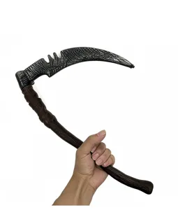 Halloween plastic scythe detail cosplay prop weapon party performance toy black