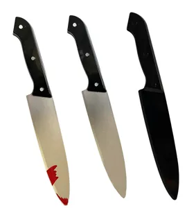 Conjunto de cuchillos sangrientos de plástico falsos para Halloween fiesta de terror juguete