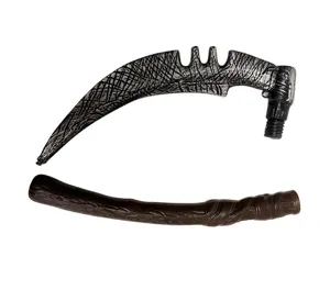 Halloween plastic death scythe toy prop, detachable blade and handle for party cosplay performance.