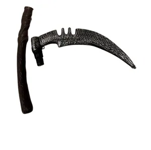Halloween plastic grim reaper scythe toy prop set for party costume and cosplay performance.