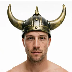 Casco con cuernos de vikingo accesorio de disfraz para fiesta de Halloween guerrero sombrero