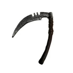 Halloween Grim Reaper Scythe Plastic Weapon Prop Distressed Silver Black Detachable Toy For Cosplay Stage Performance Costume Accessories