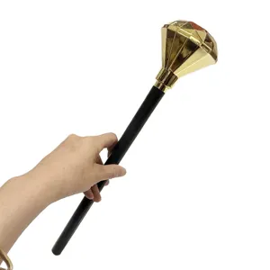 Halloween gold diamond scepter plastic magic wand for party dress up handheld main product display