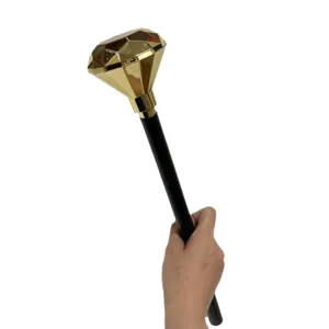 Halloween gold diamond plastic scepter magic wand for party dress up masquerade costume