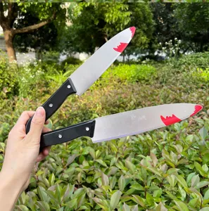 Cuchillo de juguete de plástico sangriento de Halloween accesorio para fiesta decoración