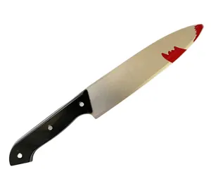 Accesorio de cuchillo sangriento de plástico para fiesta de Halloween arma falsa disfraz