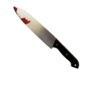 Halloween plástico cuchillo sangriento accesorio actuación falsa arma juguete fiesta terror