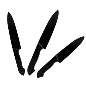 Conjunto de cuchillos de utilería de plástico para Halloween armas de juguete negras fiesta