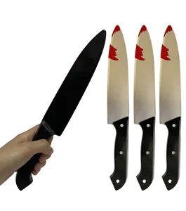 Accesorio de cuchillo sangriento de plástico para fiesta de Halloween disfraz