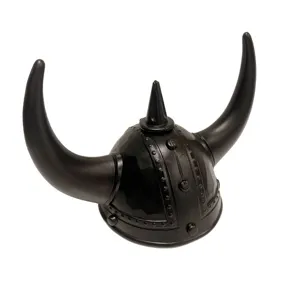 Casco de cuernos vikingo negro sombrero disfraz de Halloween fiesta vestido pirata guerrero accesorio