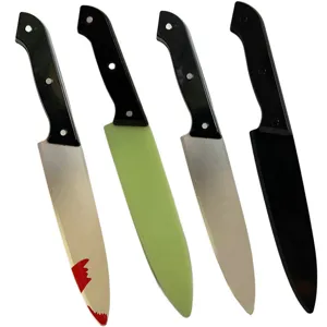 Cuchillo de Plástico Sangriento Realista de Halloween Daga de Simulación para Accesorios de Escenario de Drama Utilería de Decoración de Terror