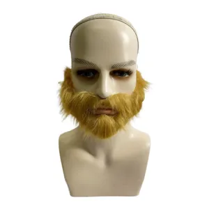 Finta barba intera accessorio costume baffi finti per festa di Halloween spettacolo