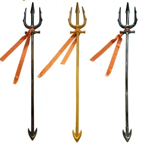 Halloween Trident Costume Prop Cosplay Weapon Gold Silver Bronze Variant Props for Party
