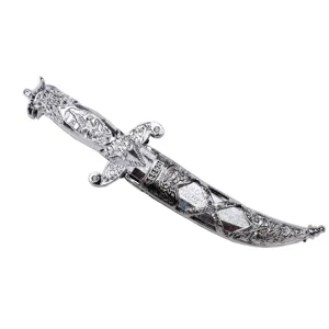 Silver plastic toy dagger costume prop for party play decorative miniature weapon accessory