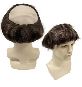 Perruque chauve drôle marron court bouclé hommes costume fête chapeau déguisement