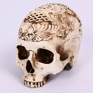 Resin carved skull ornament Halloween haunted house decor simulation skeleton toy creepy prop