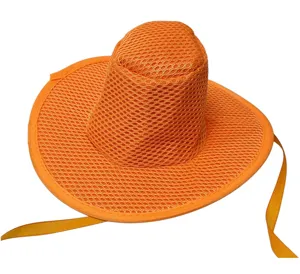 Oranger Netz Haustier Hut Party Kostüm Zubehör mit Bändern atmungsaktiver Mini Zylinder Design