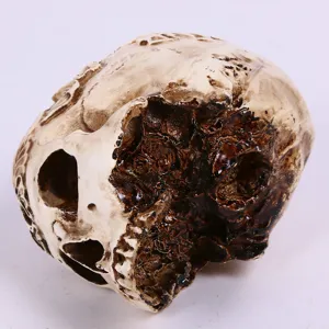 Halloween resin skull ornament spooky haunted house decor realistic horror prank toy prop