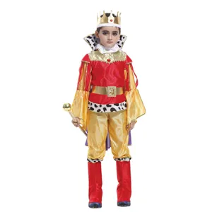 Παιδική στολή βασιλιά για αποκριά, πάρτι Halloween, θεατρική παράσταση με στέπτρο και κορώνα.