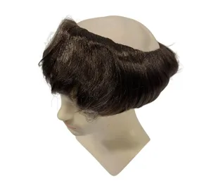 Drôle de perruque chauve cheveux bouclés bruns chapeau costume de fête déguisement