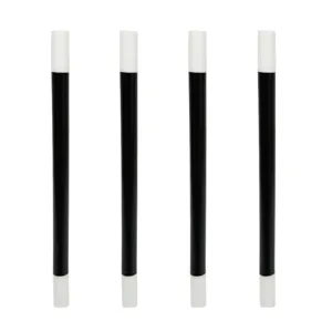Set de 4 varitas mágicas de plástico negro y blanco accesorios de utilería 28cm