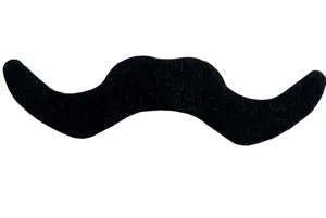 Finto baffo divertente per festa di Halloween, accessorio per costume nero elegante.