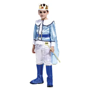 Παιδική στολή μπλε πρίγκιπα για Halloween, θεατρική παράσταση και παιδικό πάρτι cosplay.