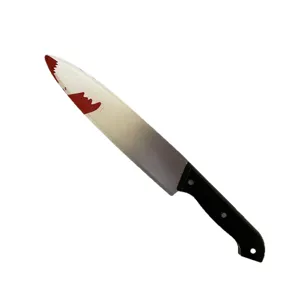 Halloween bloody prop knife plastic horror weapon toy for fancy dress party decor