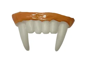 Halloween vampire teeth prop, spooky fake fangs for cosplay parties and horror dress up
