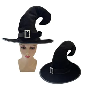 Chapeau de sorcière d'Halloween sorcier sorcière avec boucle strass pour fête carnaval