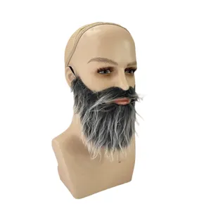 Festa di Halloween divertente finto barba grigia nera barba intera costume uomo accessorio