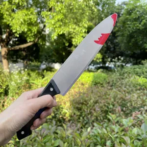 Halloween bloody plastic prop knife cosplay toy weapon for party costume accessories.