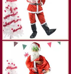 Weihnachts-Weihnachtsmann-Kostüm für Erwachsene, Party, Bühne, Performance, Detailansicht.