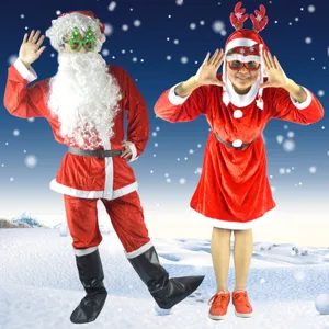 Erwachsene Weihnachts Kostüm Set für Damen und Herren, ideal für Feiertags Party und Auftritte.