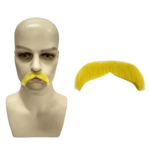 Halloween Simulation Fake Mustache Prop Self Adhesive Yellow Elf Beard Funny Cosplay Mustache Party Decoration