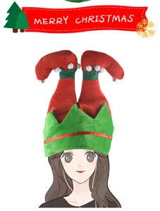 Christmas funny red pants leg hat plush party headwear holiday festive costume prop