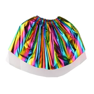 Rainbow Metallic Tutu Skirt Adult Dance Party Colorful Tulle Performance Skirt Main