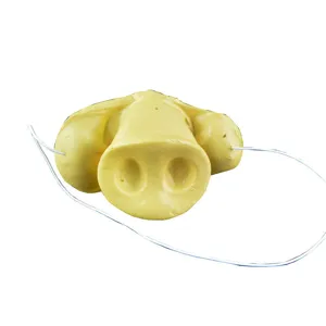 Funny yellow pig nose mask with elastic band for party dress up and holiday performance play