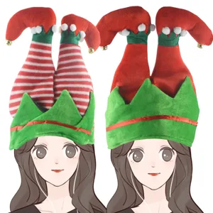 Funny Christmas Elf Leg Hat For Adults Kids Red Striped Pants Santa Hat Novelty Clown Party Cosplay Headwear Christmas Decoration