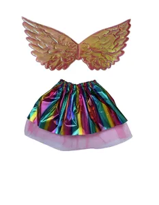 Buntes Tutu-Rock und glänzende Engelsflügel Set für Kinder Performance Party Kostüm.