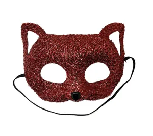 Rote Glitzer Katzen Fuchs Maske fur Kostumfeste Halloween Party Verkleidung Requisite