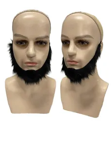 Halloween divertente finta barba costume supporto palcoscenico nero pelo viso per festa.