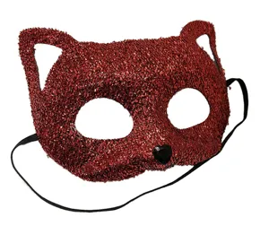 Rote Glitzer Katzenmaske Maskerade Party Tierkostüm glitzernde Fuchs Gesichtsmaske