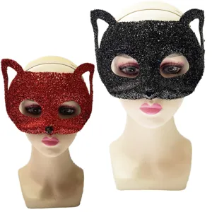 Masquerade Fuchs Maske Glitzer Pailletten Tier Katze Halbgesichtsmaske Halloween Karneval Kostüm Party Zubehör Damen Herren