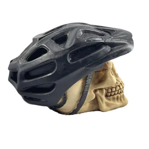 Modèle de crâne en résine avec casque de vélo décoration d'aquarium cachette design