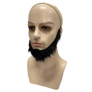 Finta barba nera di Halloween mentoniera accessorio per costume da spettacolo teatrale