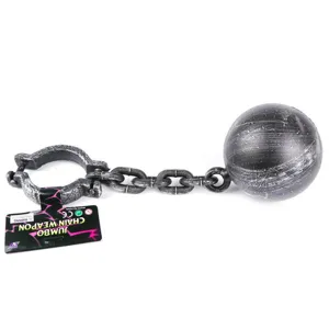 Accessorio costume prigioniero di Halloween palla di plastica e catena per decorazione