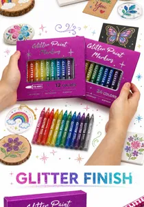 Glitzer-Farbstifte-Set für DIY-Basteln, Steinmalerei, Grußkarten und Kunsttagebücher.